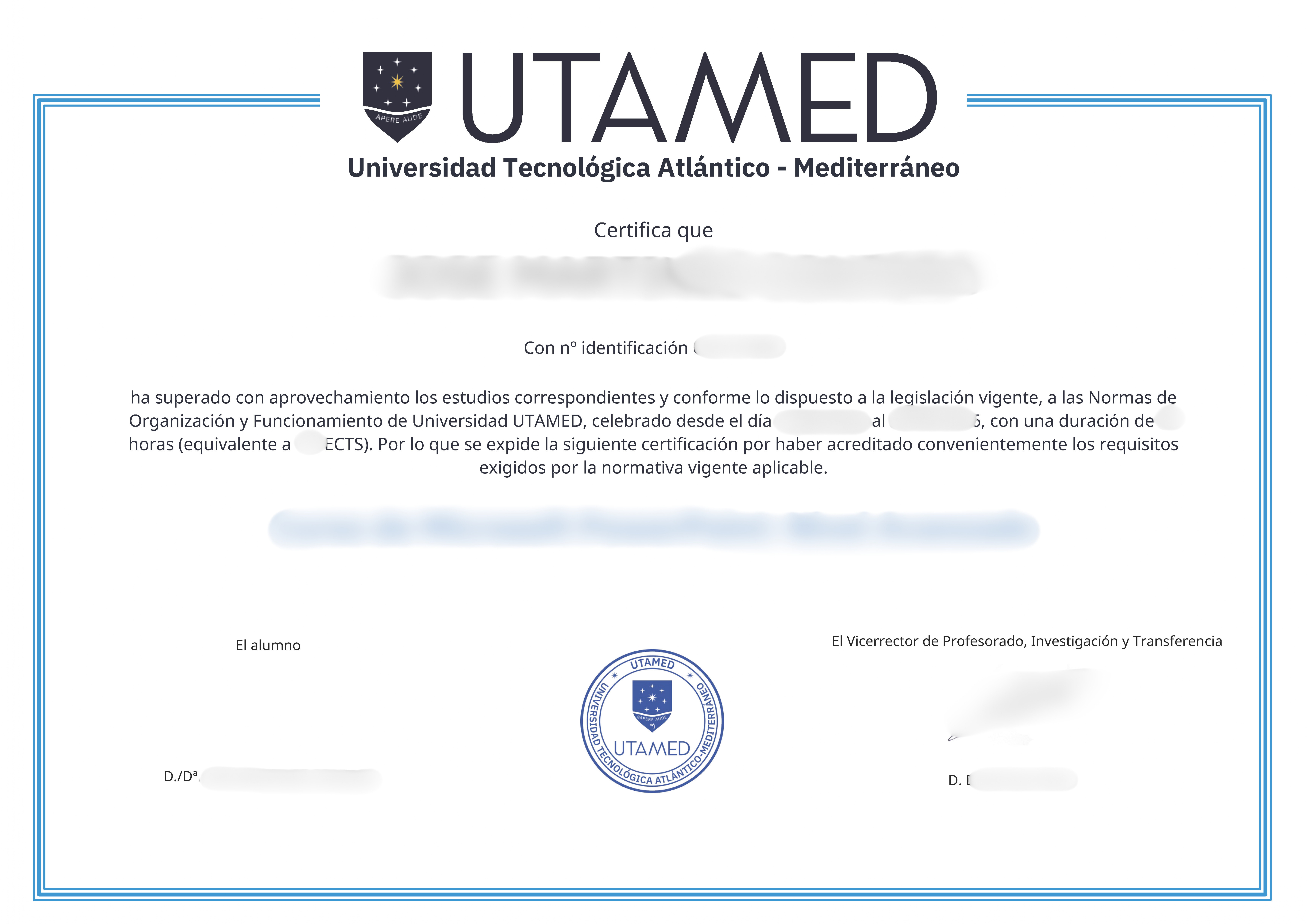 Modelo diploma UTAMED